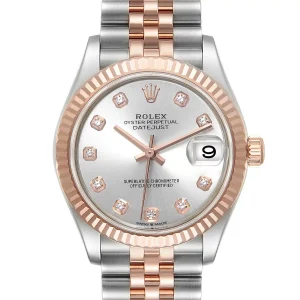 Rolex Datejust 31 Midsize Steel Rose Gold Diamond Ladies Replica 278271