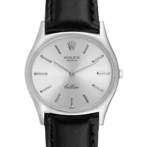 Replica Rolex Cellini White Gold Silver Dial Vintage 3806