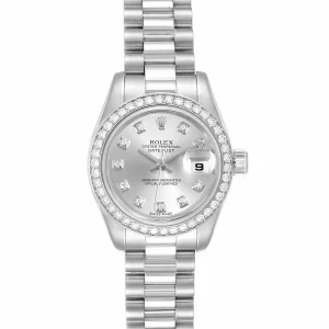 Replica Rolex President Platinum Diamond Ladies 179136