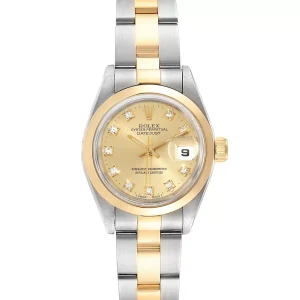 Rolex Datejus Ladies Steel 18k Yellow Gold Diamond Dial Replica 69163