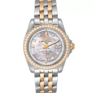 Breitling Galactic 32 Steel Rose Gold MOP Diamond Ladies Replica Watches C71330