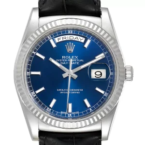 Replica Rolex President Day-Date White Gold Blue Dial 118139