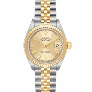 Rolex Datejust 28 Steel Yellow Gold Champagne Dial Ladies Replica 279173