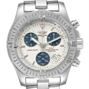 Fake Breitling Colt Chronograph Blue Subdials Steel Mens Replica Watch A73380