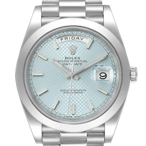Replica Rolex President Day-Date 40 Blue Dial Platinum 228206