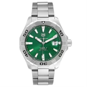 Tag Heuer Aquaracer Green Dial Steel Mens Replica Watches WAY2015