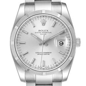 Rolex Date Silver Dial Oyster Bracelet Steel Replica 115210