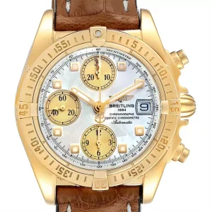 Breitling Windrider Cockpit Yellow Gold MOP Dial Mens Replica Watches K13358