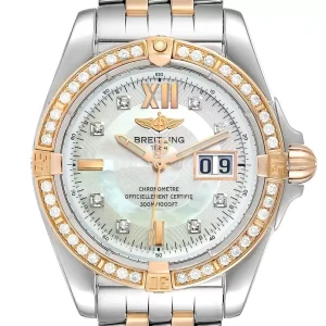 Breitling Windrider Cockpit Rose Gold Diamond Mens Replica Watches C49350
