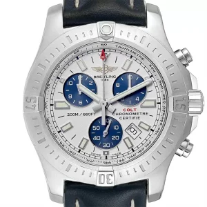 Fake Breitling Colt Chronograph Blue Subdials Steel Mens Replica Watch A73388