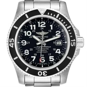 Breitling Superocean II 44 Black Dial Mens Replica Watches A17392