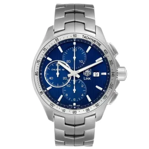TAG Heuer Link Steel Blue Dial Chronograph Mens Replica Watches CAT2015