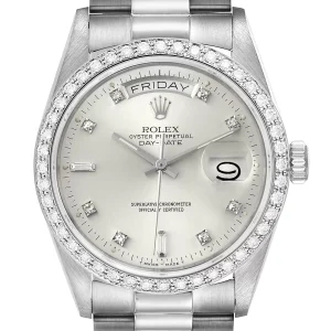 Replica Rolex President Day-Date White Gold Diamond Dial Bezel 18049