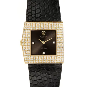 Replica Rolex Cellini Midas Yellow Gold Slate Dial Diamond Vintage 4031