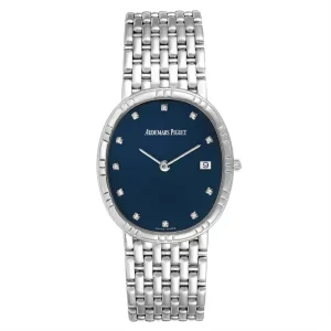 Replica Audemars Piguet White Gold Blue Diamond Dial Ladies Clone