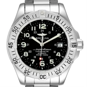 Breitling Superocean Steelfish Black Dial Mens Replica Watches A17360