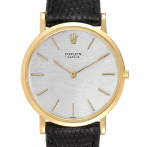Replica Rolex Cellini 18k Yellow Gold Silver Dial Vintage 9576