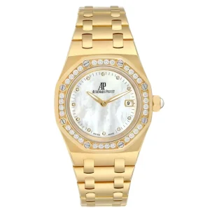Replica Audemars Piguet Royal Oak Yellow Gold MOP Diamond Midsize Clone 67601