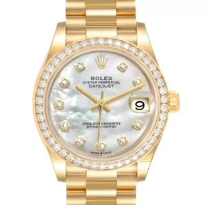 Replica Rolex President Midsize Yellow Gold Diamond Ladies 278288