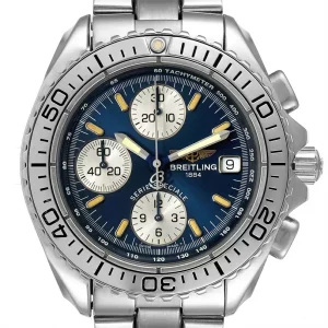 Fake Breitling Aeromarine Chrono Shark Blue Dial Steel Mens Replica Watch A13051