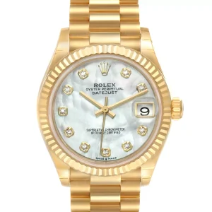 Replica Rolex President Midsize 18K Yellow Gold Diamond Ladies 278278