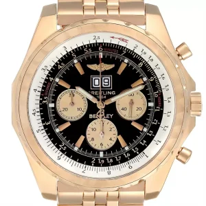 Fake Breitling Bentley 6.75 Rose Gold Black Dial Chronograph LE Replica Watch H44363