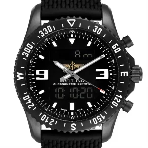Fake Breitling Chronospace Military GMT Alarm Blacksteel Replica Watch M78367