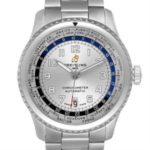 Fake Breitling Aviator 8 Unitime Stainless Steel Mens Replica Watch AB3521