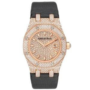 Replica Audemars Piguet Royal Oak Rose Gold Diamond Ladies Clone 67625OR