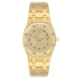 Replica Audemars Piguet Royal Oak Yellow Gold Diamond Rubies Clone 14587