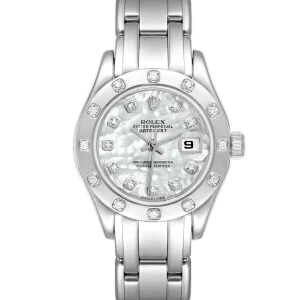 Replica Rolex Pearlmaster White Gold MOP Dial Diamond Ladies 69319