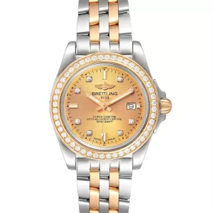 Breitling Galactic 32 Steel Rose Gold Diamond Womens Replica Watches C71330