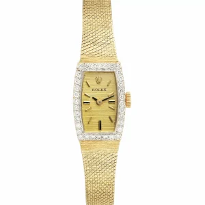 Replica Rolex 14k Yellow Gold Diamond Vintage Cocktail Ladies 8420