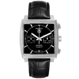 Tag Heuer Monaco Black Dial Automatic Steel Mens Replica Watches CAW2110