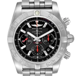 Fake Breitling Chronomat 01 Black Dial Steel Limited Mens Replica Watch AB0111