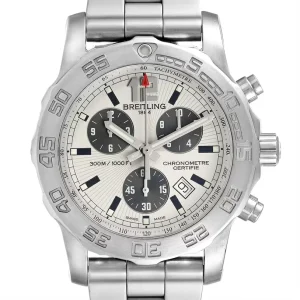 Fake Breitling Colt Chronograph Quartz Silver Dial Steel Mens Replica Watch A73387