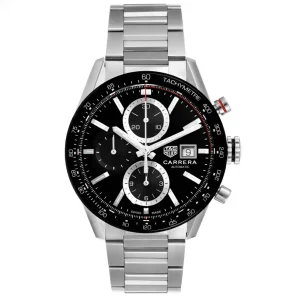 Tag Heuer Carrera Chronograph Black Dial Steel Mens Replica Watches CBM2110