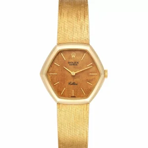 Replica Rolex Cellini 18k Yellow Gold Wooden Dial Vintage Cocktail Ladies 4303