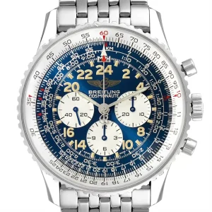 Breitling Navitimer Cosmonaute Blue Dial Chronograph Mens Replica Watches A12022
