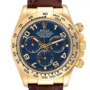 Rolex Cosmograph Daytona Yellow Gold Blue Dial Replica 116518
