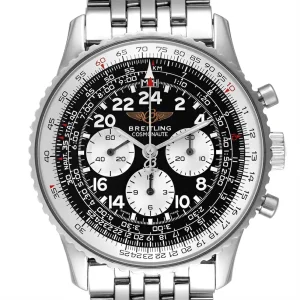 Breitling Navitimer Cosmonaute Black Dial Chronograph Mens Replica Watches A12322