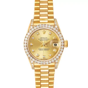 Replica Rolex President 26 18k Yellow Gold Diamond Ladies 79158