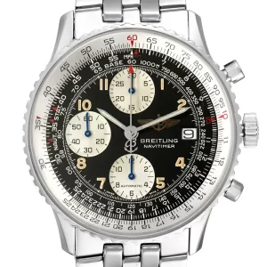 Breitling Navitimer II Black Dial Arabic Numeral Steel Mens Replica Watches A13022