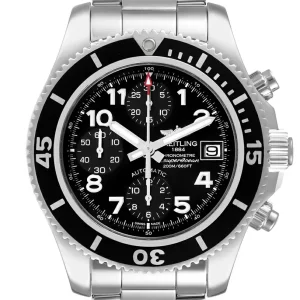 Breitling Superocean Chronograph Black Dial Mens Replica Watches A13311
