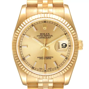 Fake Rolex Datejust Yellow Gold Champagne Dial Watch 116238