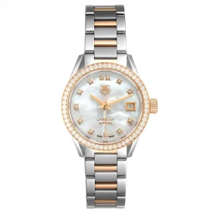 Replica TAG Heuer Carrera MOP Diamond Steel Rose Gold Ladies Watches WAR2453