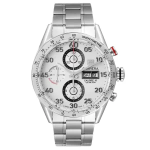 Replica Tag Heuer Carrera Day-Date Silver Dial Steel Mens Watches CV2A11