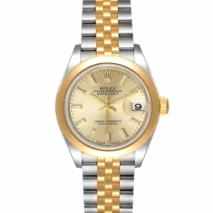 Fake Rolex Datejust Steel Yellow Gold Champagne Dial Ladies Watch 279163
