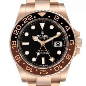 Replica Rolex GMT Master II Everose Gold Black Dial 126715