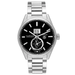 Replica Tag Heuer Carrera GMT Black Dial Steel Mens Watches WAR5010